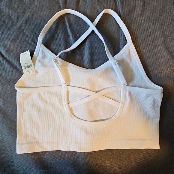 aerie Other - OFFLINE by aerie Ribbed Seamless Strappy Cross Back Cutout Longline Bralette, S